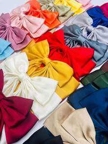 10个随机颜色大蝴蝶结发夹，可爱发饰，适合女孩在节日、生日派对和日常使用 - 彩色 - 查看 2