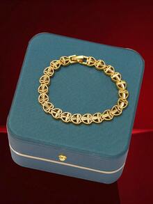 1 件优雅迪拜风格百搭镀金叶子手链，适合女性日常佩戴 - 金黃色 - 查看 15