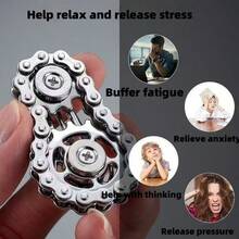 1pc Finger Spinner Flywheel Mechanical Toy, Adult Stress Relief Gadget With Metal Gears & Flywheel, Precise Structure Rotating Toy, Top Choice For Relieving Stress & Anxiety, Gear Mechanical Linkage Finger Spinner, Portable Stress Relief Toy, Desktop Stress Relief Gadget - Multicolor - View 7