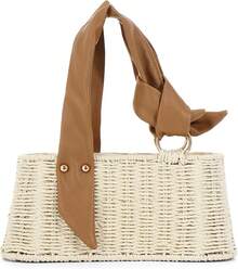 Rectangular Woven Straw Tote Bag - Women's Summer Beach Basket Purse |   Rattan Clutch Handbag, School Backpack - 米色 - 查看 2