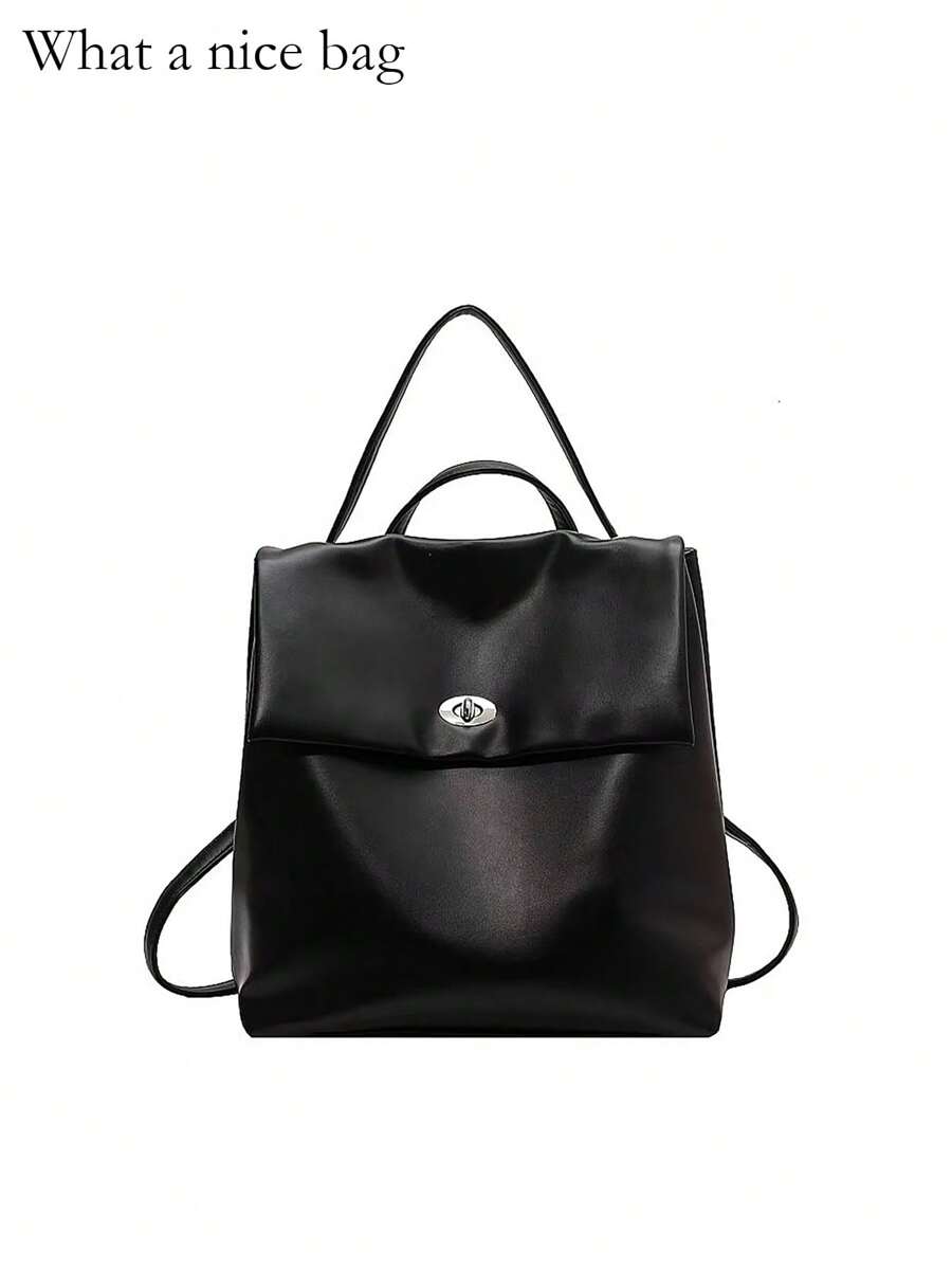 新款时尚设计小众背包，大容量百搭通勤背包，简约纯色休闲软皮大学生背包，复古高端品质别致背包适合大学生、上班族、通勤、旅行、购物、日常使用