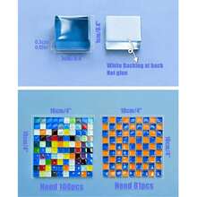 200/400/600/800/1000pcs Mosaic Tiles Squares Crystal Mosaic Glass Tile For Crafts, And Decoration For Crafts, Handmade And Decoration Handmade Gift Festival DIY Material Home Decoration (Mixed Colors) ﻿ - Multicolor - View 5