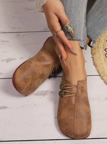 新款欧美进口软底平底乐福鞋舒适百搭一脚蹬休闲奶奶鞋/妈妈鞋