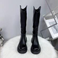 Women Equestrian Boots - Black Velvet - View 4