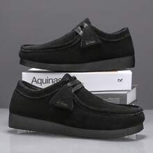 男士一脚蹬乐福鞋，透气防滑舒适休闲鞋 - 黑色 - 查看 5