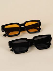 1 pieza/2 piezas/3 piezas/10 piezas Gafas con marco cuadrado grueso, gafas de moda rectangulares gruesas unisex para fotografía callejera, bares, clubes, festivales de música, decorativas, adecuadas para todos los tipos de rostro