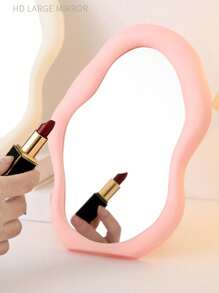 1 Portable Makeup Mirror With A Cloud Pattern Design-Desktop Makeup Mirror, Single-Sided Standing Makeup Mirror, Specially Shaped Wall Decoration Mirror, With A Polished Plastic Frame, Suitable For Dormitories, Offices, Homes, And Travel.