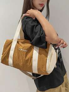 1pc Large Capacity Tote Bag, Fashion Gift, Suitable For Travel, School, Vacation Gym Bag Overnight Bag Large Tote Bag - Multicolor - View 3