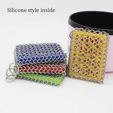 2pcs Stainless Steel Pot Cleaning Brush, Steel Wire Dish Brush, Pot Brush, Kitchen Supplies, Stainless Steel Pot Cleaning Net, Pot Cleaning Net, Metal Round Ring Net, Cleaning Pot Brush Net, Suitable For Various Steamers, Pots, Woks, Sinks - Multicolor - View 2