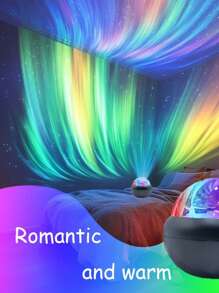 1 Stück Nordlicht Projektions Nachtlicht - Mehrfarbiger Sternenhimmel Effekt, mit Fernbedienung, Wasserwell-Design, geeignet für Schlafzimmer und Heimkino Dekoration, USB betrieben, perfektes Geschenk für Feiertage, Schlafzimmerlampe