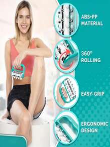 1pc Electroplated Massage Roller, Releases And Breaks Down Fat Lumps, Lymphatic Drainage Massage Roller, Deep Tissue Muscle Massage Roller, Handheld Body Massage Tool For Legs, Shoulders And Back,School,Back To School,Travel,Travel Essentials,Home Essentials,Spa,Massage Tool,Massage,Massager,Spa