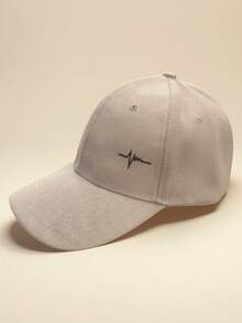 1pc Unisex Casual Minimalist Heartbeat Embroidery Pattern Adjustable Baseball Cap, Suitable For Daily And Outgoing Wear - Multicolor - View 11