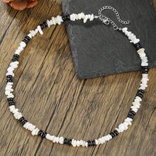 1 件男士复古做旧绿松石贝壳和宝石串珠项链，天然椰子冲浪者项链颈链礼物 - 彩色 - 查看 13