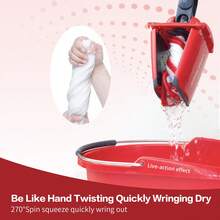 Easy Twist Flat Mop With One-Click Water Release, Self-Wringing Mop With 270° Spin Tech, Dual-Active Fiber Head & Hand-Free Washing (1 Mop+3 Mop Pads) - 1 - 查看 3