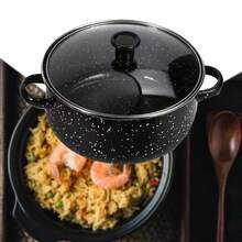 1pc/5pcs Upgraded Thick Black & White Marble Enamel Pot Set, High Quality Large Capacity Starry Speckle Enamel Pot, High-Quality Classic Speckle Enamel Pot, Multi-Function Stew Pot, Soup Pot, Boiling Pot, Suitable For Restaurants, Homes, Outdoor, Gas, Electric And Induction Cooktop, Easy To Clean Non-Stick - Starry Sky Dot Series - View 3