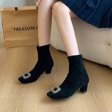 Women Ankle Boots & Booties - 黑色棉裡 - 查看 3