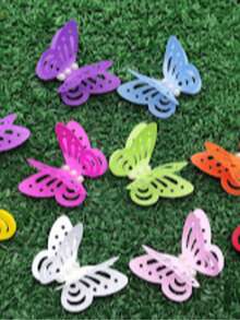 25 3D Butterfly With Pearls For Luxury Party Decoration Butterfly Garden Party - Multicolor - View 2