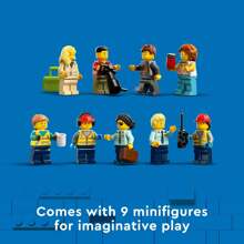 LEGO 城市乘客飞机玩具 - 男孩和女孩拼搭玩具套装，适合 7 岁以上儿童 - 儿童益智礼物 - 含可拼搭的交通工具玩具和 9 个迷你人偶 - 60367 - 60367 - 查看 7