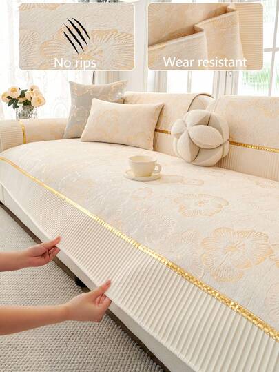 1pc All Season Sofa Cushion Cover, Modern Minimalist Anti-Slip Sofa Seat Pad, Dust-Proof And Washable Sofa Slipcover, Soft And Fade-Resistant, Pet-Friendly Protector Fits L-Shaped And 1/2/3/4 Seater Sofas For Bedroom, Office, Living Room