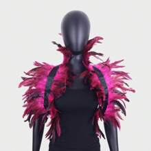 1 Peça Xale Estilo Capa de Pluma Preta Gótica Vintage Boêmia Feminina em Tecido Sólido, Acessório Vintage Estilo Corvo para Cosplay, Fantasia de Bruxa Cisne para Halloween e Baile