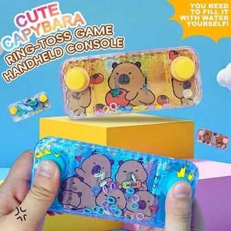 Kids Boys Girls Water Hamster Unicorn Whale Card Floating Ring Game Machine Stress Relief Toy Mini Handheld Game Console Water Game Machine Office Interactive Holiday Nostalgic Gift (Water Not Included, Need To Fill Water Yourself)