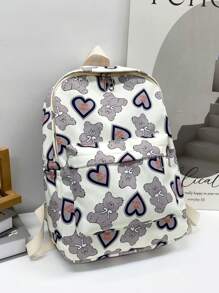 1pc Women's Classic Backpack, Large Capacity, Fashion Solid Color, Suitable For School, Commuting, Multi-Pocket