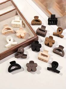 8 Pieces Minimalist Clips Matte Neutral Tones Style And Sophistication Korean Hair Clip Models - Nhiều màu - Xem 7