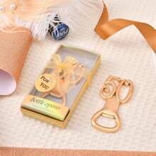 金色 50 岁开瓶器，适合作为 50 岁生日派对、50 周年结婚纪念派对的礼物或纪念品，流行的金色和黑色主题派对装饰，派对回礼，家庭聚会礼物，送给爸爸、妈妈、老师、姐妹的礼物，有趣的礼物，送给朋友的礼物 - 金色 - 查看 2