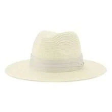1 pieza Sombrero de paja con estilo salvaje del oeste, color caqui, protección UPF 50+ UV, trenzado de Panamá, decoración negra, vintage, ligero, transpirable, protección solar, adecuado para la playa, viajes, bodas, festivales de música, regalo del Día de San Valentín