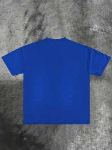 Shadow Graphic T Shirts For Men, 100 Percent Cotton Oversized T Shirt, Dark Aesthetic Punk Camisetas Para Hombre - 藍色 - 查看 3