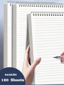 240 Pages Spiral Bound Notebook With Thickened PP Cover, Top Flip Design, Minimalist PP Cover, Smooth Writing Notebook, Suitable For Students, Office, Business