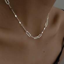 1 pezzo Collana in argento sterling 925 con fermaglio a onda, lama a spruzzo, gioiello ipoallergenico con bagliore scintillante