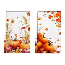 1/2/4pcs Autumn Pumpkin Pattern Decorative Towels - Super Absorbent Microfiber Towels, Machine Washable, Suitable For Holiday Decoration, Cooking, Baking, Housewarming Gifts And Cleaning, Fit For Kitchen, Bathroom, Toilet