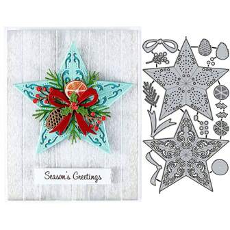 1pc Christmas Star Shaped Metal Cutting Die, Art Paper Carving Template, For Paper Card Making, Scrapbooking DIY Card Album Craft Decoration Metal Cutting Die
