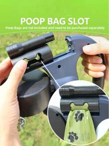 1 件便携式多功能伸缩狗自动牵引绳，中小型犬散步工具，不含电池，包含一卷便便袋，要开灯，您需要自行准备三节 AA 电池，宠物用品，宠物必备，宠物外出，宠物户外旅行，万圣节和圣诞节礼物