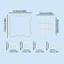 6 Pieces Of TicTacToe Dog Cookie Cutter, Gummy Cutter, And Clay Cutter With Checkerboard Texture, Dog, Paw, Doghouse, Bone, 4 Chess Piece Models To Choose From. - White - View 6