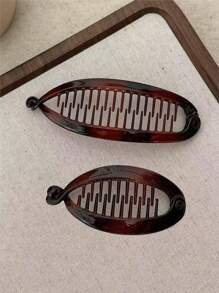 1/2 Stuks Amber Bananen Clip Paardenstaart Clip Franse Elegante Hoge Craniale Top Haar Clip Krullend Haar Clip
