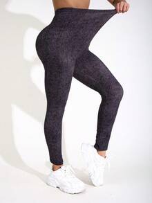 1 Pack Women's Casual High Elasticity Solid Color Leggings, Soft & Comfortable, Suitable For Home, Exercise, Shaping, Stretching, Lifting Buttocks, Outdoor Activities, Walking, Shopping, Fitness, Running, Work Commute, Street Events, Parties, Autumn/Winter - Multicolor - View 8