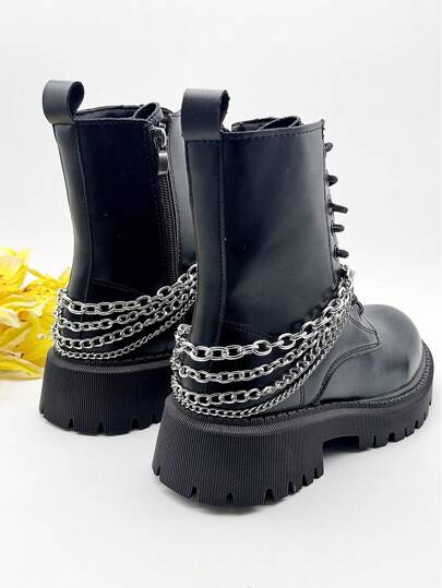 1 Pair Gold & Silver Chain, Fashion Shoe Chains For Women, Versatile Accessory For Casual Sneakers & Boots