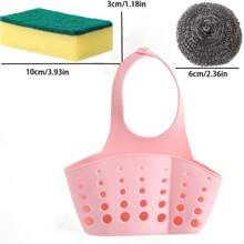 5pcs-Kitchen Adjustable Hanging Storage Bag, Storage Basket, Kitchen Shelf, Sponge Drain Rack Hanging Bag, Kitchen Garbage Filter Bag