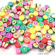 100pcs Soft Polymer Clay Lemon Slice Beads | DIY Jewelry Making, Bracelet & Accessory Spacer Beads, Citrus Themed Craft Supplies