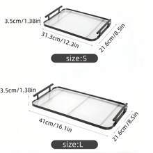 1 件带手柄的亚克力托盘，材质较厚，需要组装，适用于派对、厨房、咖啡桌、餐厅和酒吧使用