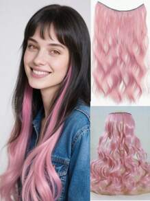 4片/套 多色卷发接发 - 蓬松预卷合成发片，打造自然波浪发型，适合节日、圣诞派对和日常妆容（10多种颜色，1片/包） - 彩色 - 查看 15