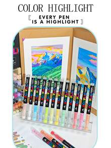 广纳 288/240/168 色软头丙烯马克笔套装，直接供墨系统，覆盖力强，笔尖灵活柔软，速干，绘画艺术用品，艺术家必备水彩笔套装，万圣节、圣诞节送给朋友的礼物 - 彩色 - 查看 11