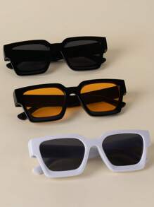 1 pieza/2 piezas/3 piezas/10 piezas Gafas con marco cuadrado grueso, gafas de moda rectangulares gruesas unisex para fotografía callejera, bares, clubes, festivales de música, decorativas, adecuadas para todos los tipos de rostro