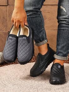 男士冬季雪地靴，防水防寒防滑户外雪地靴，轻便，一键式，纯色