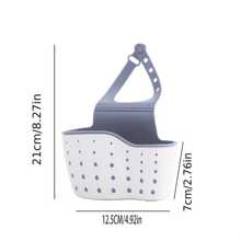 1 pieza Cesta colgante de drenaje con caja de almacenamiento de silicona, tirante de escurrido de hombro Adjustable, soporte para esponja, cesta colgante Faucet, bolsa de almacenaje de cocina, perfecta para estropear esponjas y trapos en la cocina