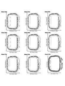 1pc Unisex Shiny Rhinestone Decorated Fashionable Anti-Fall Thin Tempered Glass Screen Protector, Compatible With Apple Watch 38/40/41/42/44/45/46/49mm, Suitable For Apple Watch Series Ultra/SE/11/10/9/8/7/6/5/4/3/2/1, Smart Watch Accessory - Pink - View 11