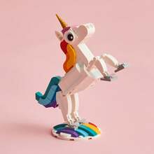 Creator 3 In 1 Magical Unicorn Toy , Transforms From Unicorn To Seahorse To Peacock , Rainbow Animal Figures , Unicorn Gift For Grandchildren , Girls And Boys , Buildable Toys , 31140 Winter Gifts Color Block Color Blocks ,Lego ,Legos ,Lego Sets - 31140 - View 5