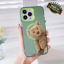 Bear Doll Pattern Phone Case For IPhone 16 Men 16 Creativity 12 Phone Cases 16PRO Premium 15PRO Magnetic Wireless Charging Case 14PROMAX Women 16PLUS Cute 14PRO Thickened TPU 13PRO Aesthetic 15 Unique 12PROMAX Shockproof And Anti-Fall 12PRO/11PRO/15PROMAX/13PROMAX/11PROMAX/16PROMAX/13/14/15PLUS/14PLUS - Blue - View 11